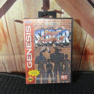Sega Genesis Street Fighter II~1993~Vintage Game~WORKING~hardcase~manual~EUC